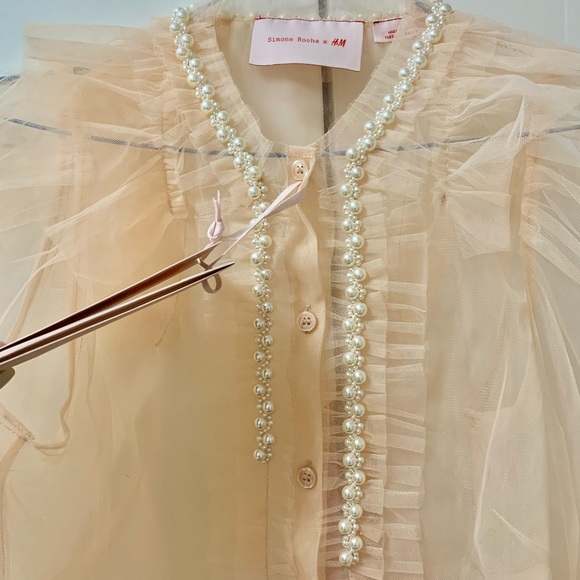 Simone Rocha Puff-sleeved Tulle Blouse - Picture 4 of 5